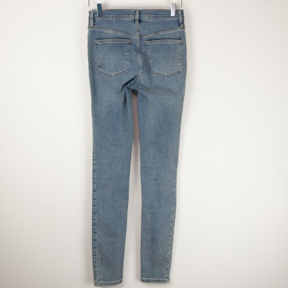 Free People Jeans High Rise Skinny Leg Medium Wash Denim Blue Size 26 - Picture 3 of 6